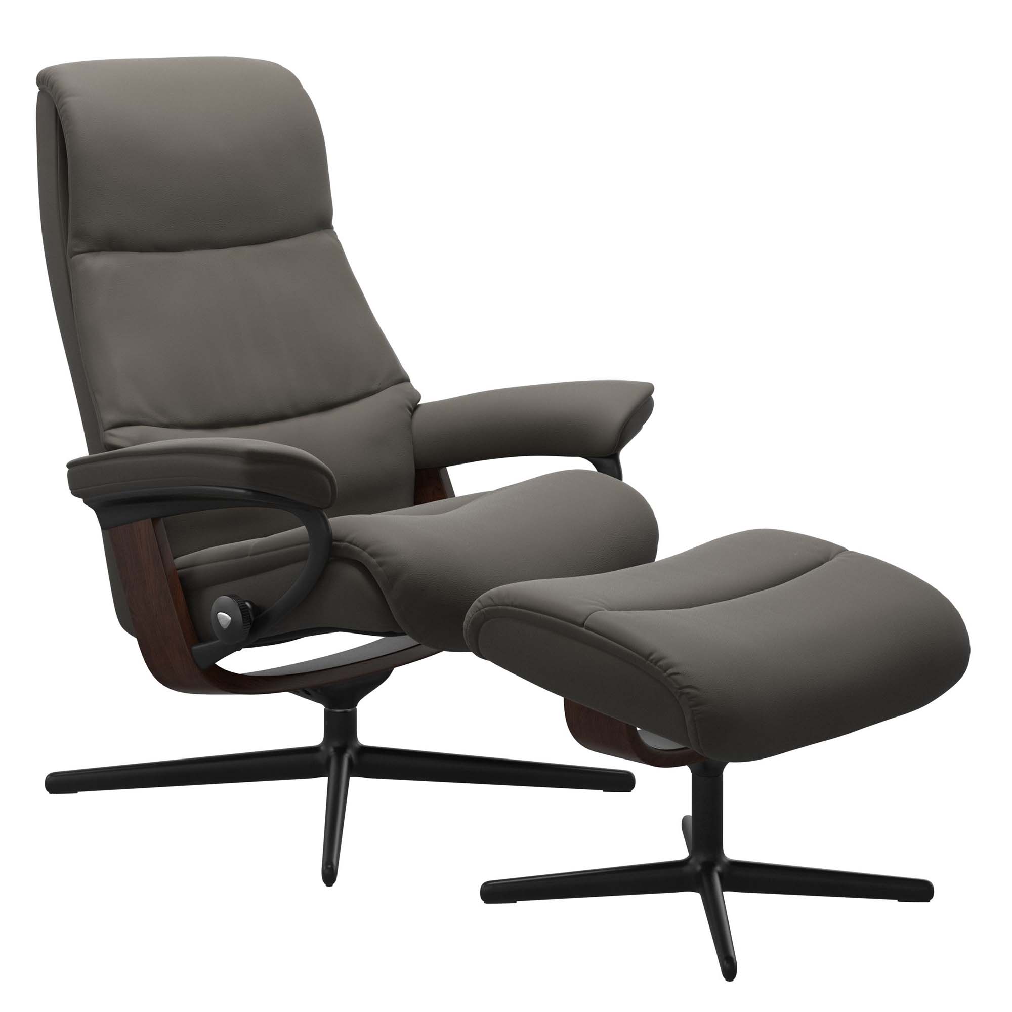 Stressless View Cross Recliner & Ottoman