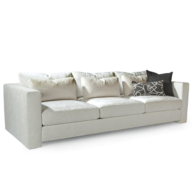 Thayer Coggin Straight Up sofa in white with pillows