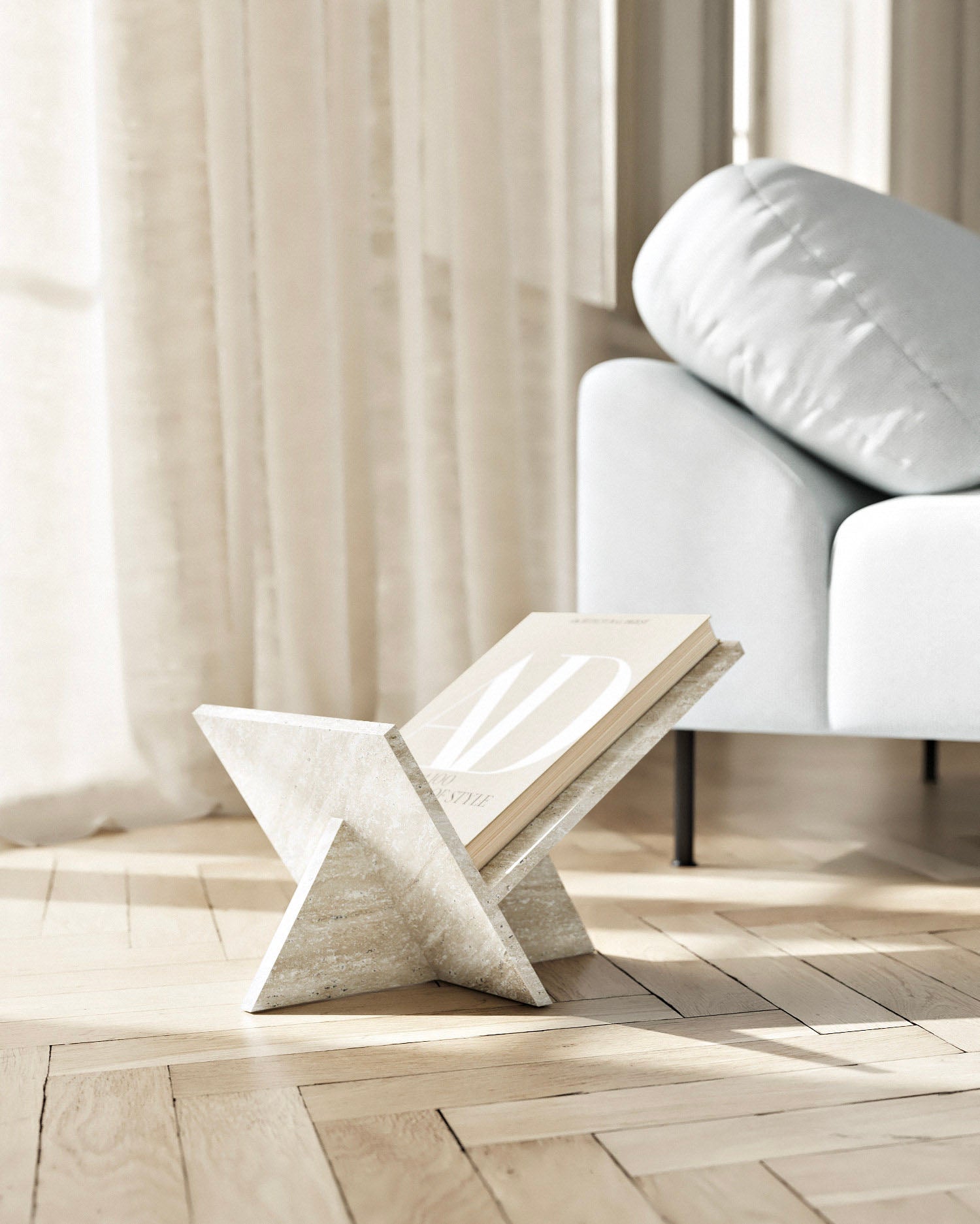 Mountain Travertine Magazine Holder