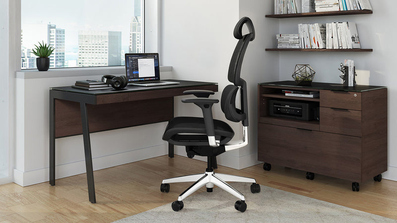 BDI Sigma Small Desk 6903 Sepia with multifunction cabinet GALLERY