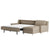 American Leather Bryson Comfort Sleeper sectional with storage chaise on the end upholstered in tan fabric
