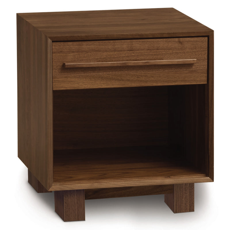 Sloane one drawer night stand walnut side view