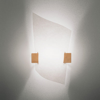 Domus Licht Plan B Beech Sconce on white texured wall GALLERY