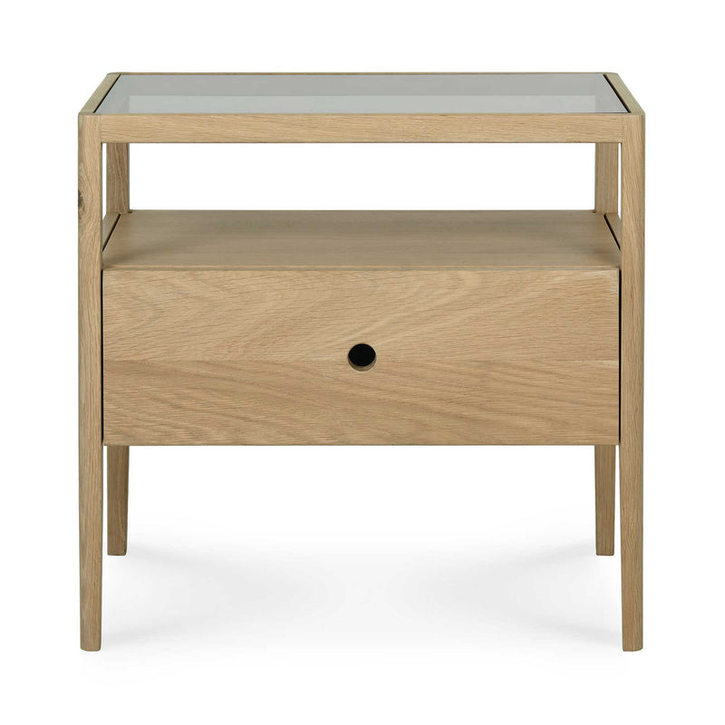 Oak Spindle Bedside Table