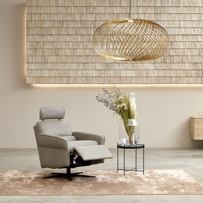 Aura Swivel Recliner in LongLife 24 Stahl leather GALLERY