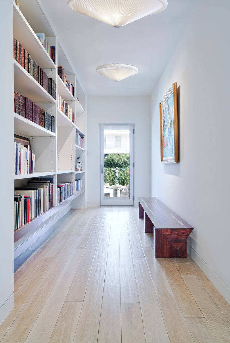 Long hallway with Le Klint two 26 ceiling lights  GALLERY