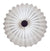 Le Klint 33-45 ceiling light white plastic viewed from below with light on.