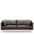 Handy Sofa Dark Brown Sleigh Legs Chrome High Box Edge Pillow