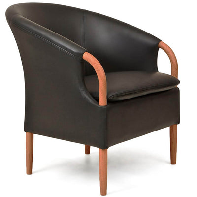 Nielaus-Opus-chair-black-leather-wood-frame-Hansen-Interiors