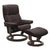Stressless Mayfair chocolate brown recliner with ottoman