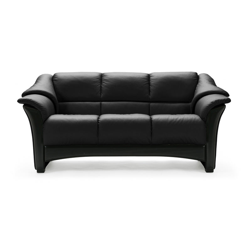 Stressless Oslo Loveseat Paloma Black with Black  Trim