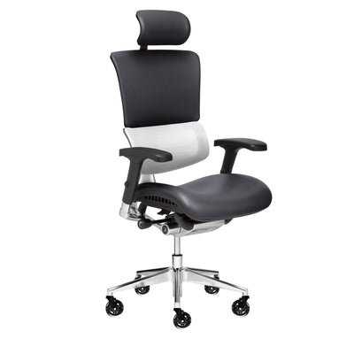 X-Tech Task Chair Onyx and white color with standard arms