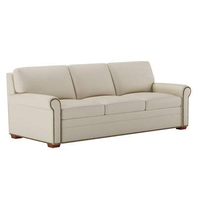 American Leather Gaines Comfort Sleeper with nailhead trim around the arms