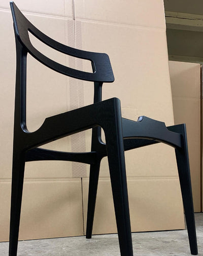 Model No. 140 Dining Chair by BPS in production oak black frame with no seat GALLERY