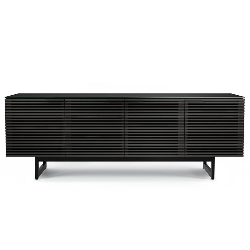 Four door Corridor media unit in Charcoal Stained Ash