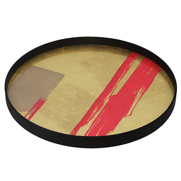 Raspberry Composition Glass Tray