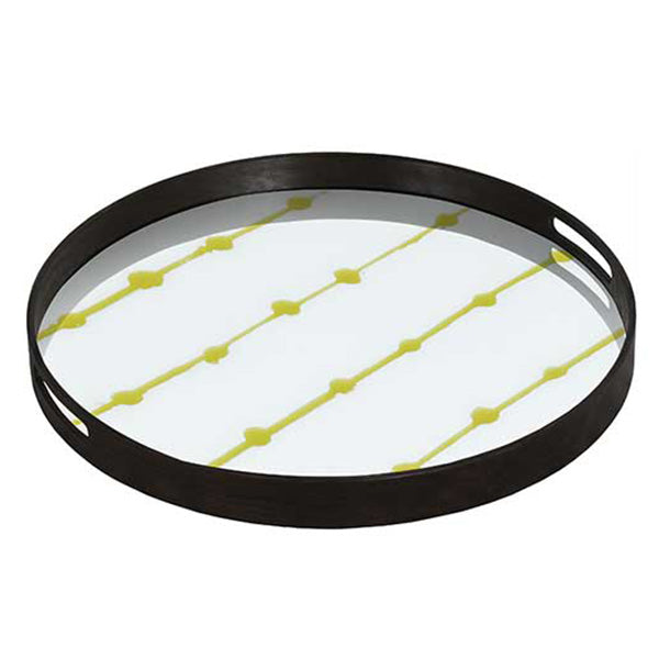 Gold Dots Glass Tray Small