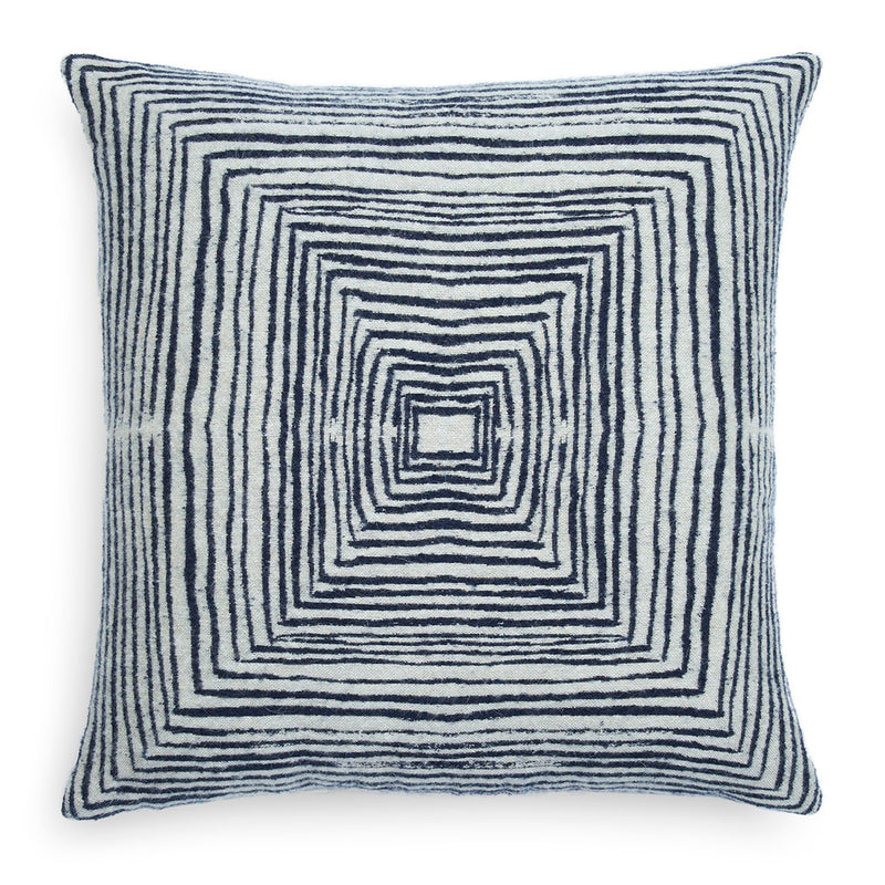 White Linear Square Cushion