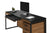 Sequel 20 6101 Desk Natural Walnut Black angle view with drawer open GALLERY