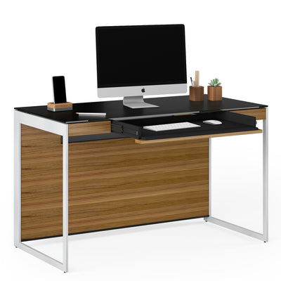 BDI Compact Desk 6103 natural walnut wiht desk asccessories GALLERY