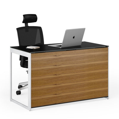 BDI Sequel Desk 6108 Natural Walnut wiht optional 6108 back panel GALLERY