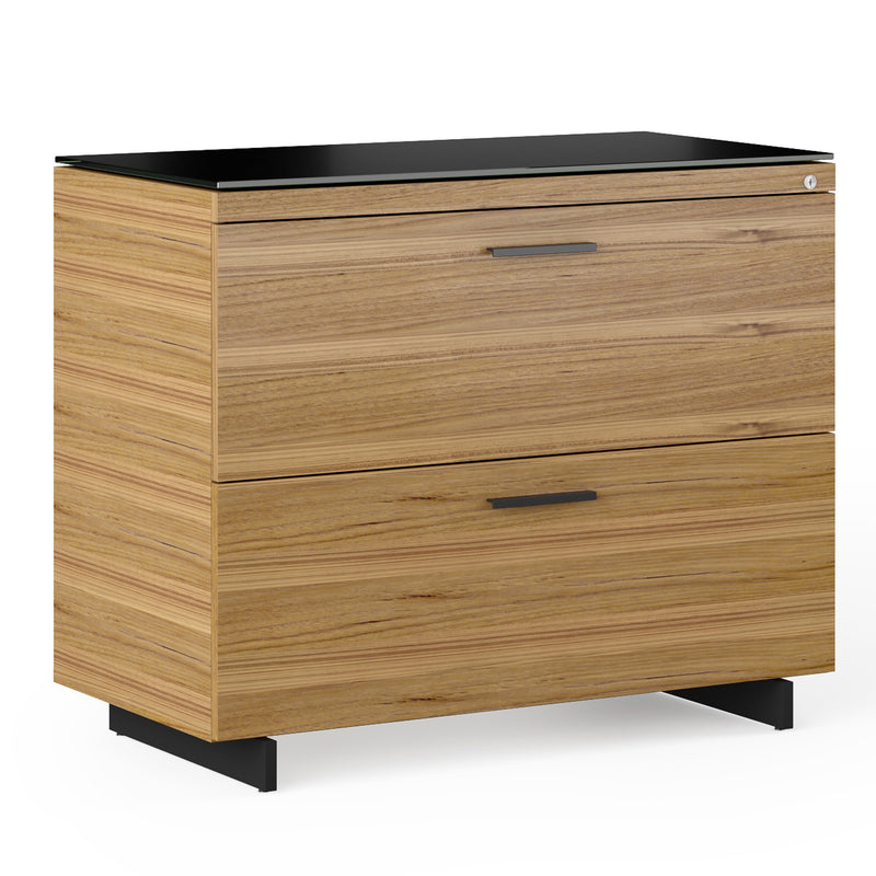 BDI Sequel Lateral FIle 6116 Natural Walnut Black Angle VIew GALLERY