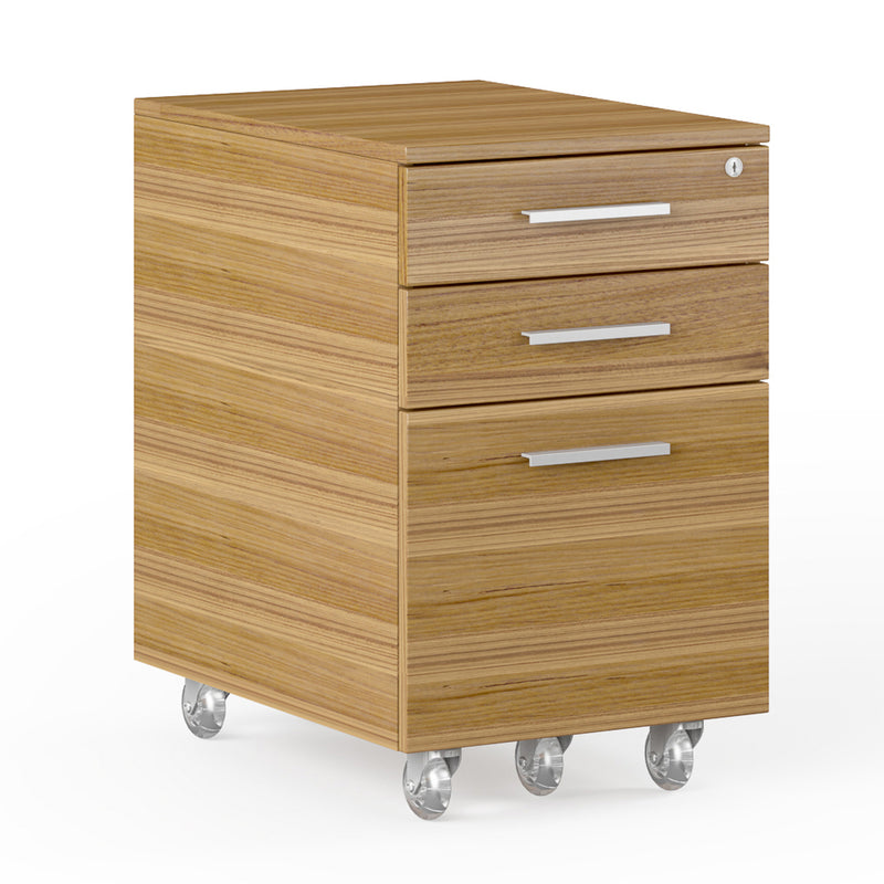 BDI Sequel Low Mobile File 6107 natural walnut angle view 
