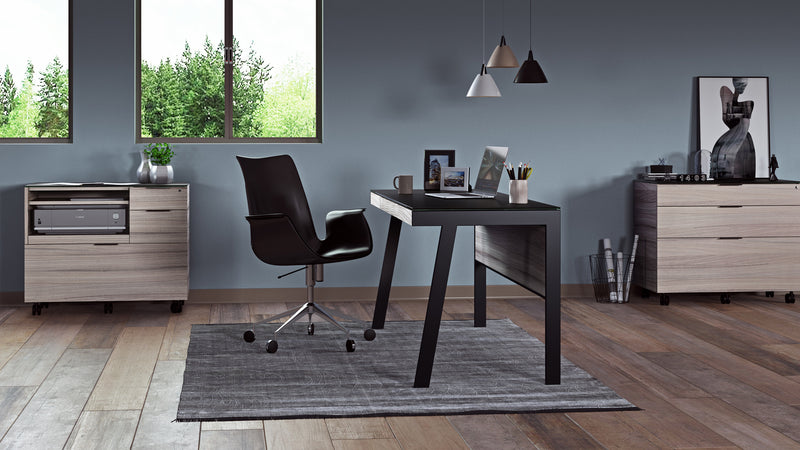 BDI Sigma Small Desk 6903 Sepia wiht storage Sigma in Strata GALLERY