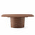 skovby sm 116 dining table walnut closed profile side view displaying a tapered profile on the base