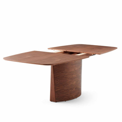 skovby sm 116 dining table walnut slightly opened revealing leaf storage