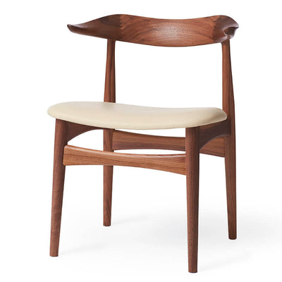 warmnordic-furniture-cowhorn-diningchair-wanut-Prescott 201 leather Hansen Interiors