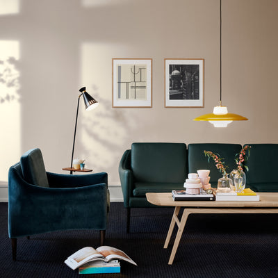Sureboard Coffee Table in White oak with Mr Olsen Sofa and Lounge Chair GALLERY